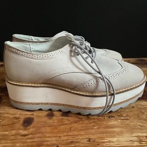 Grey and White Platform shoes